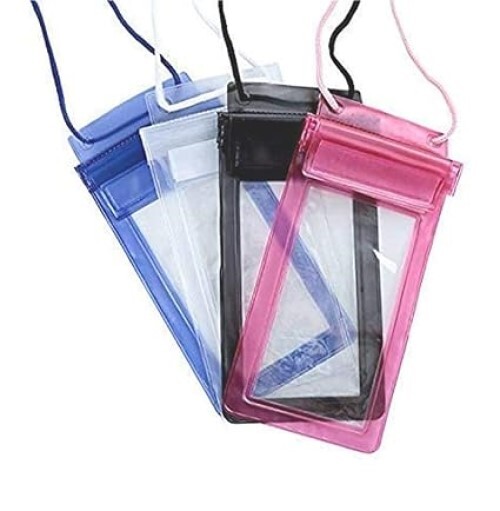 Ske Universal Full Waterproof & Dustproof Pvc Mobile Pouch - For Devices Up To 6.5 Inches, Multi-colored, Touch Sensitive, Pack Of 2