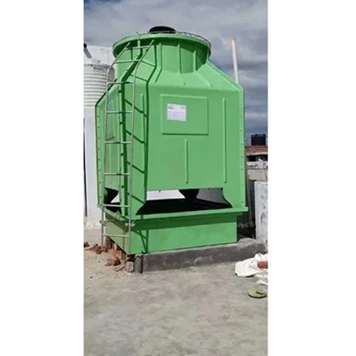 50 TR Induced Draft Water Cooling Tower - FRP Material, Green Color | Three-Phase Power Supply, Industrial Water Cooling Application