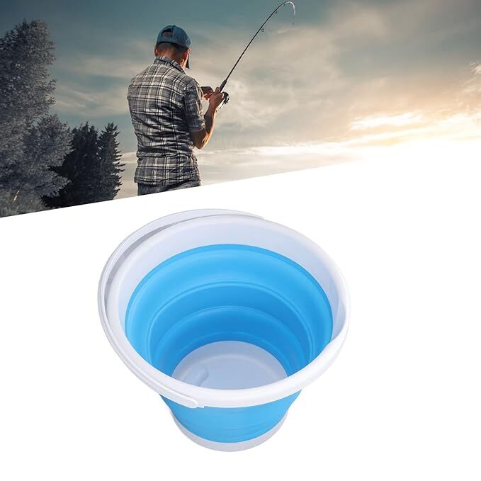 Excluzo Collapsible Plastic Bucket, Flexible Cleaning Bucket Space Saving 10l Bpa Free Outdoor Waterpot With Handle For Garden Camping For House Cleaning