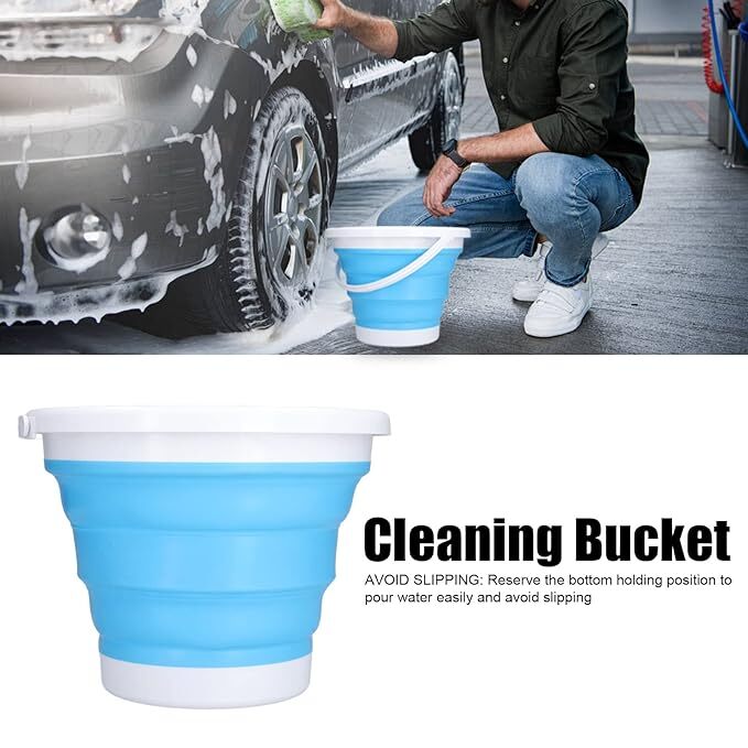 Excluzo Collapsible Plastic Bucket, Flexible Cleaning Bucket Space Saving 10l Bpa Free Outdoor Waterpot With Handle For Garden Camping For House Cleaning