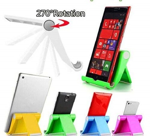 वन स्टॉप शॉप मल्टी-एंगल यूनिवर्सल 270â° रोटेशन पोर्टेबल स्टेंट्स/स्टैण्ड्स मोबाइल फोन, टैबलेट 7-10 इंच, पैड, ई-रीडर्स, और अन्य प्लेन इलेक्ट्रॉनिक उत्पादों के लिए समर्थन (रंग भिन्न हो सकता है)(पैक ऑफ 1)