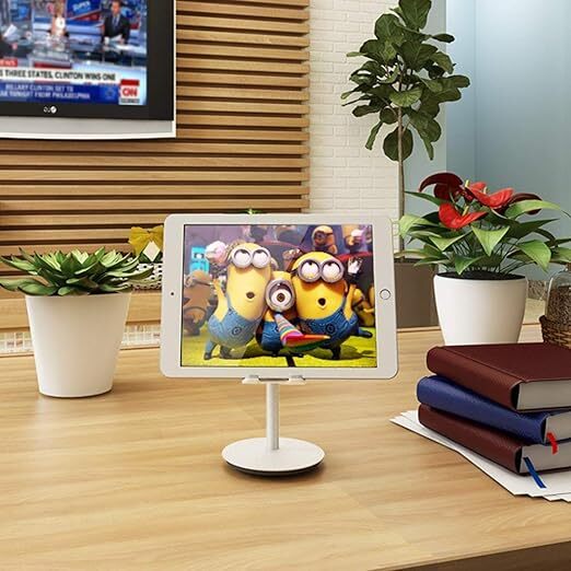 Sortcircuit Sm-888 Realsmart Mobile Phone Stand - Pvc Material, Single Cavity, Silver Shine | Angle Adjustable For Ipad, Galaxy Tablet, Iphone And All Android Phones Up To 10 Inch