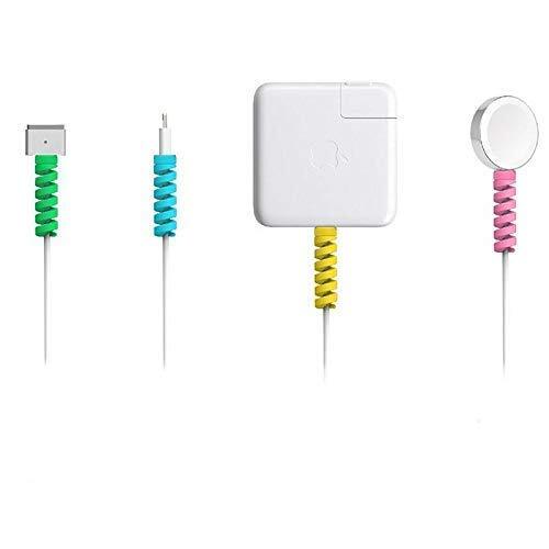 Mitsico Charger Cable Saver Macbook Iphone Micro Usb Protector - Rubber Material, Free Size, Multicolor | Flexible Silicone Design, Protects Usb Cords, Fun Installation