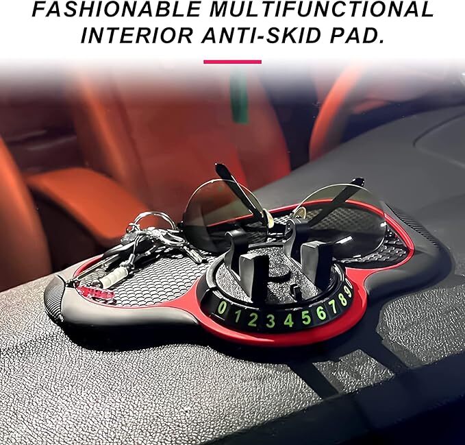 Mitsico Anti-slip Phone Holder - High-grade Pvc Rubber, Free Size, Multicolor | Versatile Dashboard Mat With 360â° Swivel & Temporary Parking Display