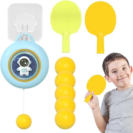 Pingpong Paddles, Table Tennis Elastic Trainer Rebound Ball With Adjustable String, Indoor Game Table Tennis Exerciser For Parent Kids Interactive