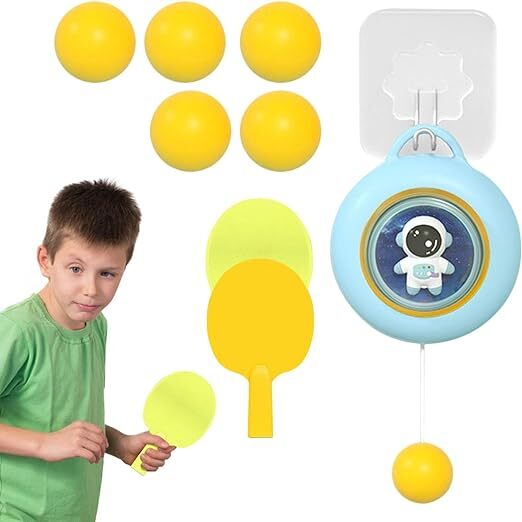 Pingpong Paddles, Table Tennis Elastic Trainer Rebound Ball With Adjustable String, Indoor Game Table Tennis Exerciser For Parent Kids Interactive