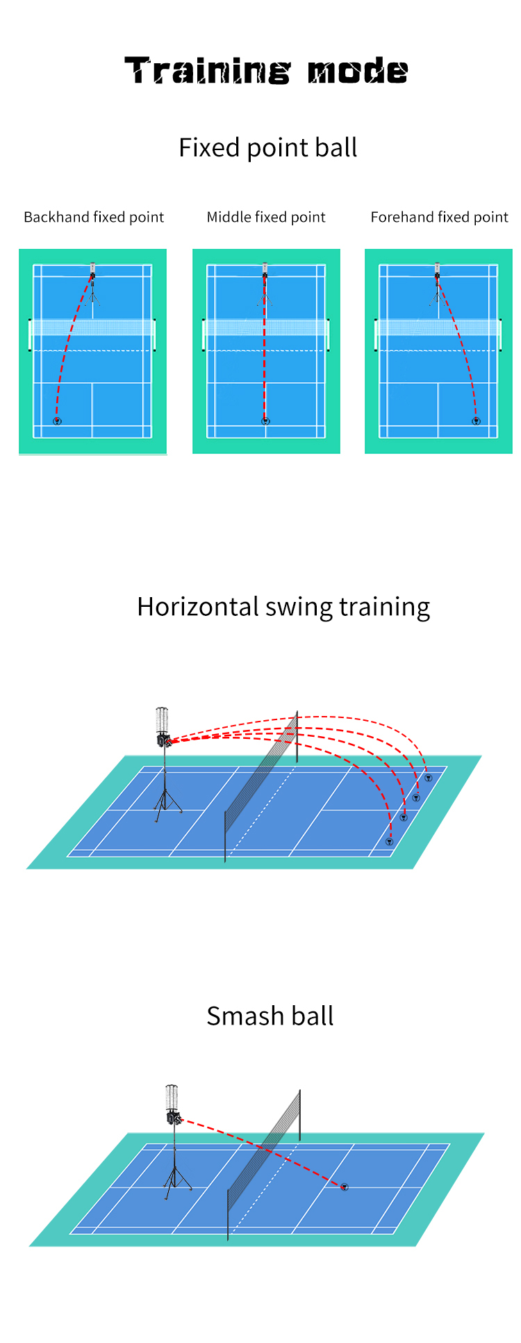 Red/black S2025 Badminton Shuttle Throwing Machine