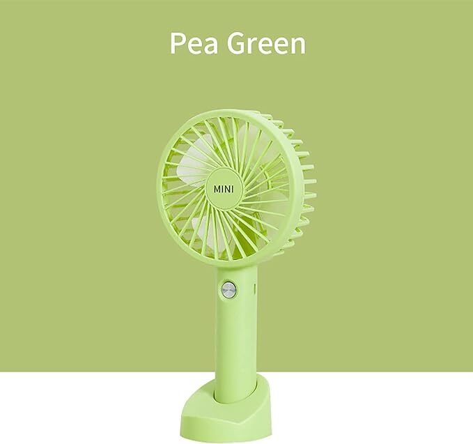 Portable Mini Fan - Pvc Material, Handheld Design, Stylish Green Color, Usb Rechargeable | Ideal For Dormitory, Camping, And Gifts