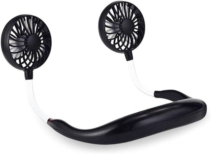Yuxahiugfs Small Desk Fan - Pvc Material, Multicolor Design | Usb Rechargeable, 3 Gears, Portable Wearable, Hands-free Neck Hanging Mini Sports Fan