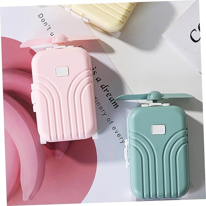 Rechargeable Outdoor Fan - Pvc Material, Portable Pink Foldable Design | Single Cavity For Summer Use