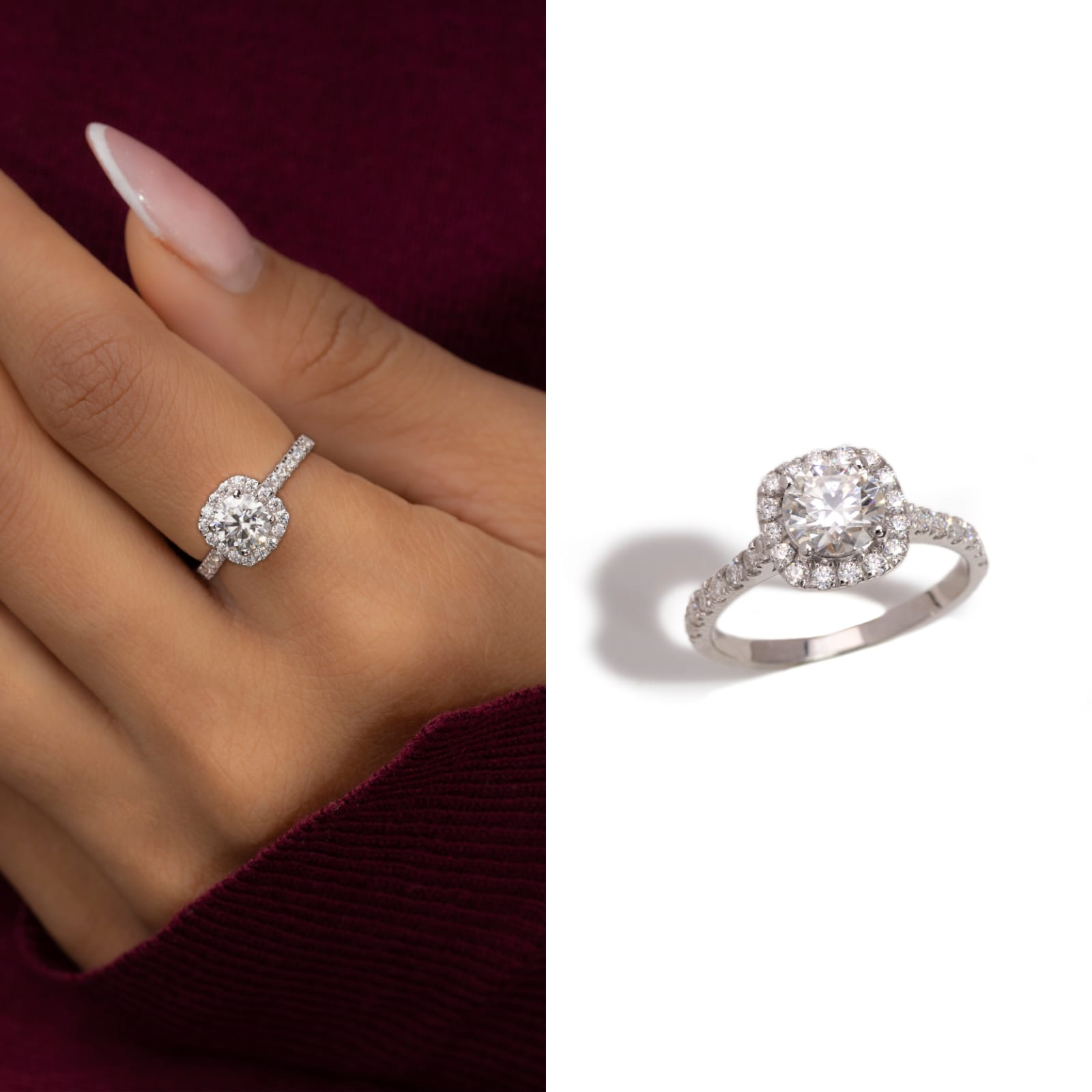 Single Diamond Ring - 1 Carat, Vs1 Clarity White Diamond With Custom Cut Options | Laser Drilling Brilliance, Elegant Design