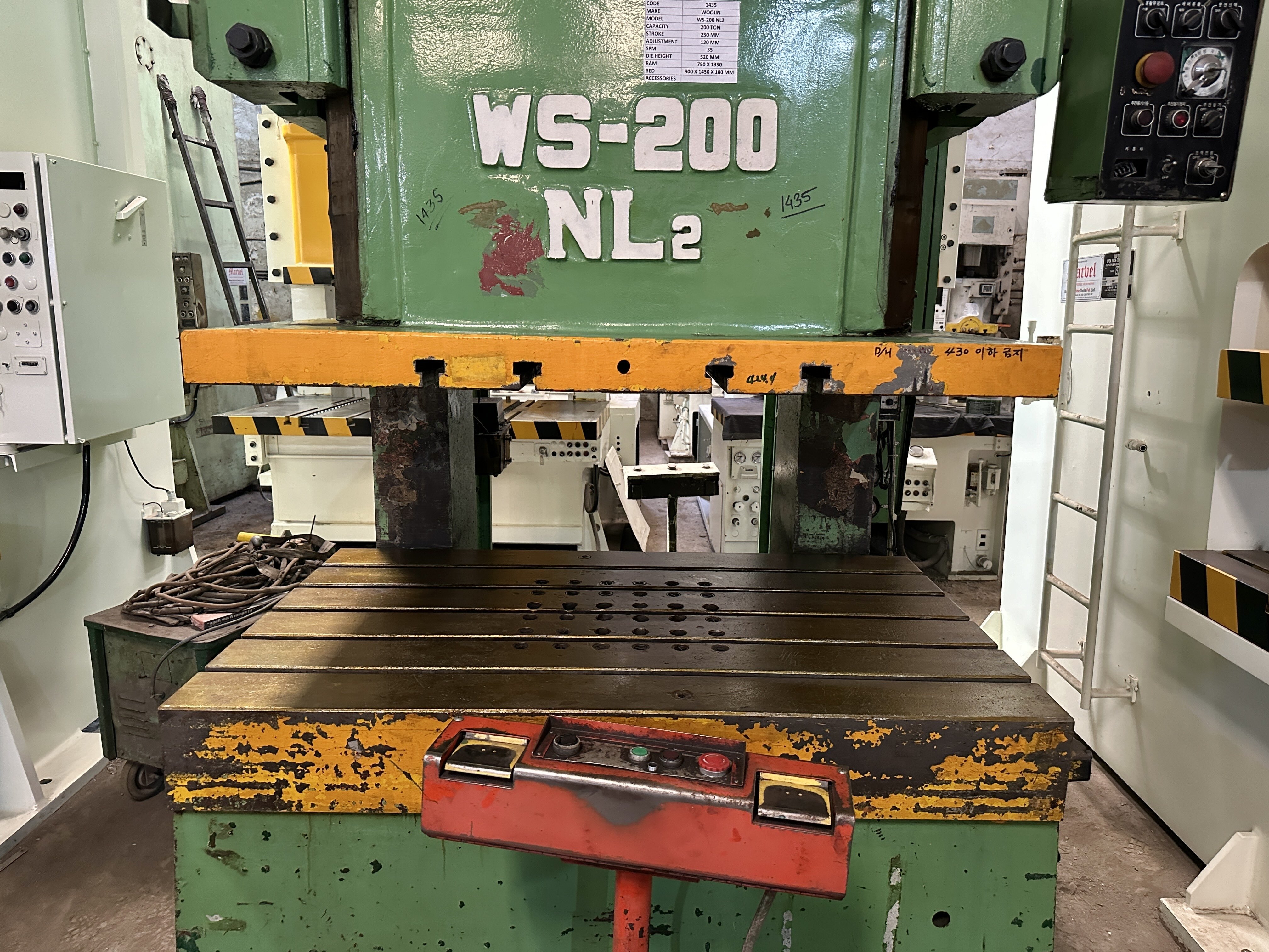 1435 Woojin C Frame Single Crank Press Application: Industrial