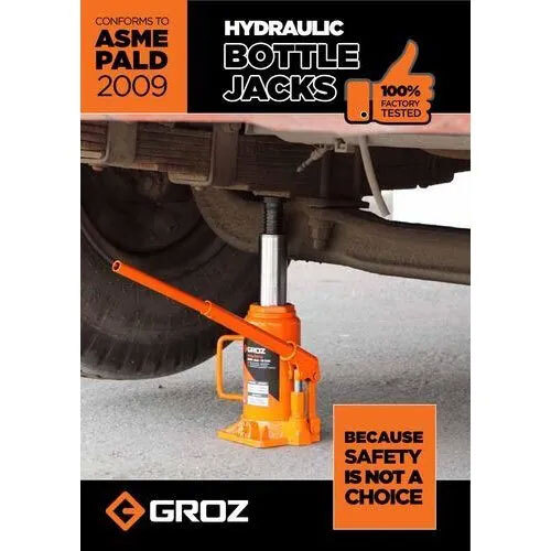 Hydraulic Bottle Jack - Manual Operation | ASME PALD 2009 Standards, 100% Factory Tested, Bottle-Shaped Design for Lifting Heavy Loads