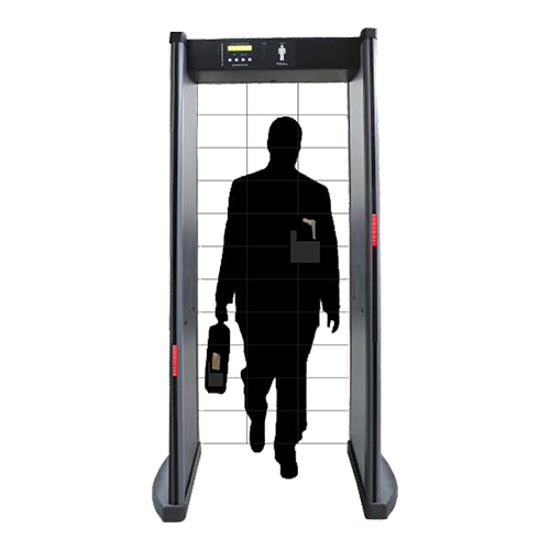 Door Frame Metal Detector - Durable Aluminum, 2 Meter Range, Black | Semi-Automatic Operation, Built-in Alarm, Indoor Security Solution