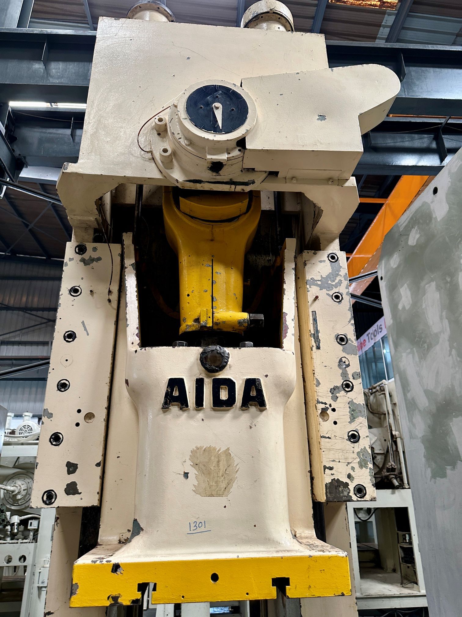 Aida C Frame Single Crank Press - 150 Ton Capacity, 1240x630mm Bed Size, White Steel Finish | 200mm Stroke, 45 Spm, 18kva Power Requirement, 1 Year Warranty