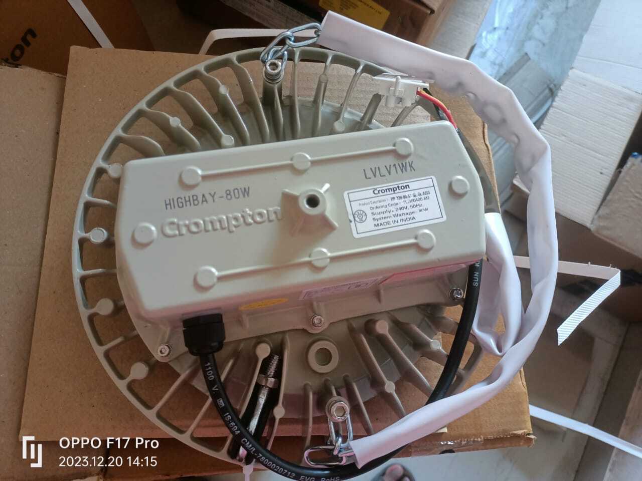 High Bay Light - Polycarbonate & Mild Steel, Round Shape, 230 Volt Input Voltage, Integrated Circuit Control, Condenser Diffuser For Brightness