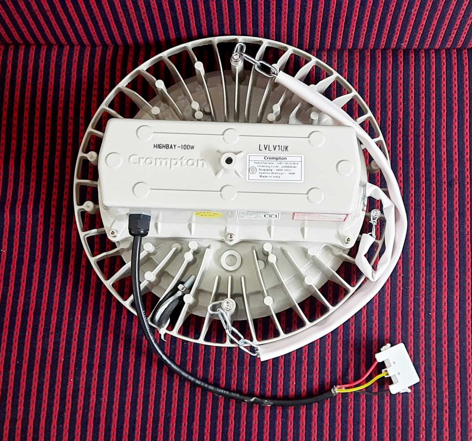 High Bay Light - Polycarbonate & Mild Steel, Round Shape, 230 Volt Input Voltage, Integrated Circuit Control, Condenser Diffuser For Brightness