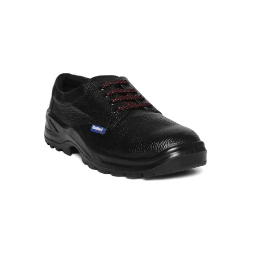 A-786 Safari Pro Safety Shoe - Leather Upper, Steel Toe Style, Unisex Design, Sleek Black Color | Includes Warranty for Peace of Mind