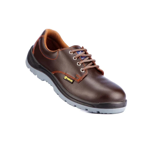 Brown Leather Executive Safety Shoes - Color: Black