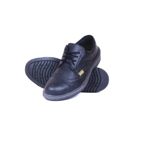 Jcb Executive Safety Shoes - Leather Upper and Outsole, Unisex Design, Classic Black Color, Warranty Included