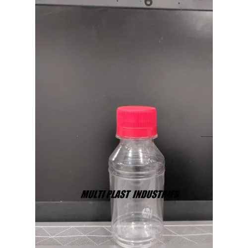 Plastic Pet Bottle - Durable Pet Material, Compact Size, Transparent With Blue Screw Cap | Lightweight, Screw Sealing, Customization Available
