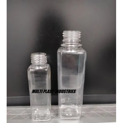 Plastic Pet Bottle - Durable Pet Material, Compact Size, Transparent With Blue Screw Cap | Lightweight, Screw Sealing, Customization Available