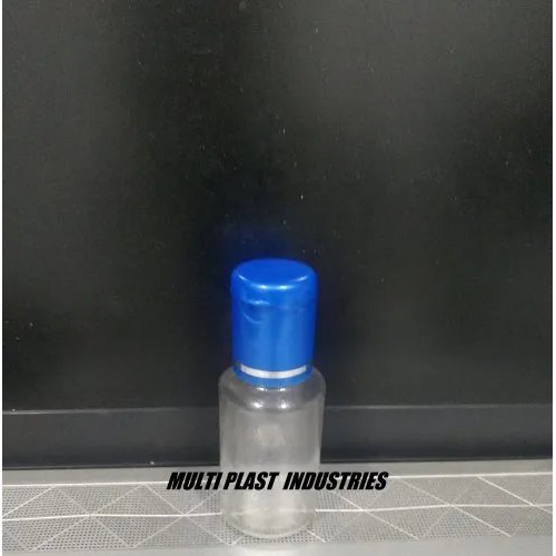 Plastic Pet Bottle - Durable Pet Material, Compact Size, Transparent With Blue Screw Cap | Lightweight, Screw Sealing, Customization Available