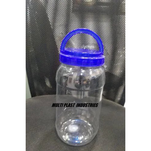 Round Shape Clear Plastic Pet Jars - Durable Lightweight Reusable, Clear Smooth Finish With Red Lid, Minimalistic Design By Multi Plast Industries