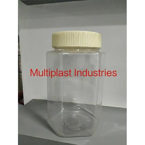 Plastic Pet Jar - Pet Material, 500ml & 1000ml Sizes, Transparent With Red Lid | Lightweight, Airtight, Minimalistic Design, Cylindrical Shape