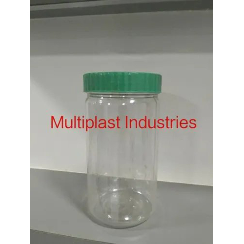 Plastic Pet Jar - Pet Material, 500ml & 1000ml Sizes, Transparent With Red Lid | Lightweight, Airtight, Minimalistic Design, Cylindrical Shape