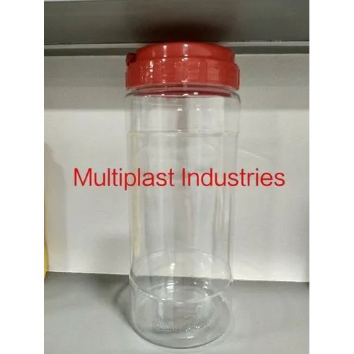 Plastic Pet Jars With Lid - Pet Plastic, Varied Sizes, Transparent Body With Multicolored Lids (Green, Red, Yellow) | Lightweight, Reusable, Easy To Use