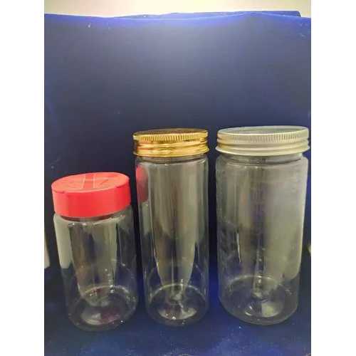 Confectionery Jars - Food-grade Polyethylene, 500ml, 1l, 1.5l Sizes, Transparent Body With Red/gold/white Lids, Modern Cylindrical Design