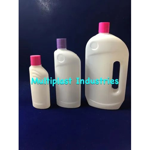 Floor Cleaner Bottles - Durable Plastic, 500ml 1l 2l Sizes, White With Pink Or Blue Caps, Ergonomic Handle Design, Threaded Screw Cap