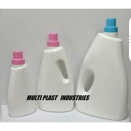 Floor Cleaner Bottles - Durable Plastic, 500ml 1l 2l Sizes, White With Pink Or Blue Caps, Ergonomic Handle Design, Threaded Screw Cap