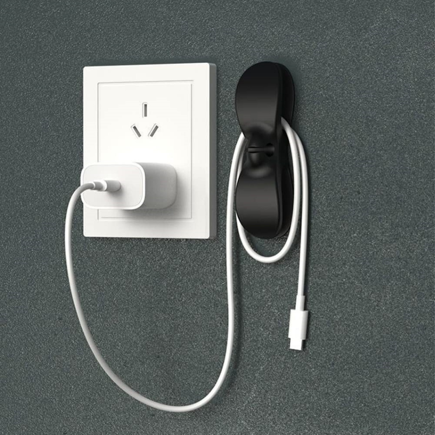 Cable Organiser - Thicker Rubber Material, 10cm Wide | Strong Adhesive, Edge-tightening Design, Fits Most Small Appliances