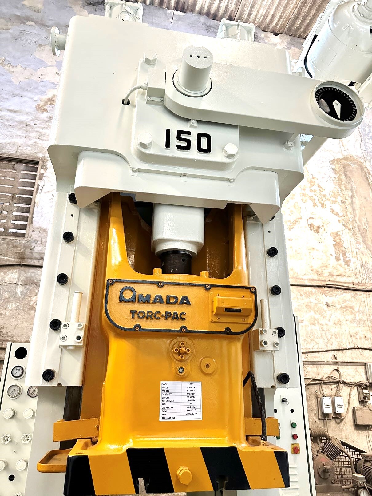 1363 Amada C Frame Single Crank Press - Application: Industrial