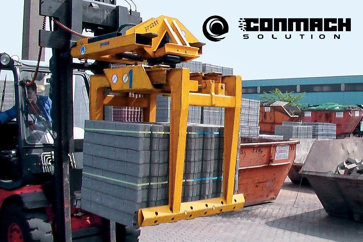 Hydraulic Paver Block Forklift - Lifting Capacity 3250 Kg, Fork Length 1250 Mm | New, Yellow, Gripping Range 370-1370 Mm, Weight 560 Kg