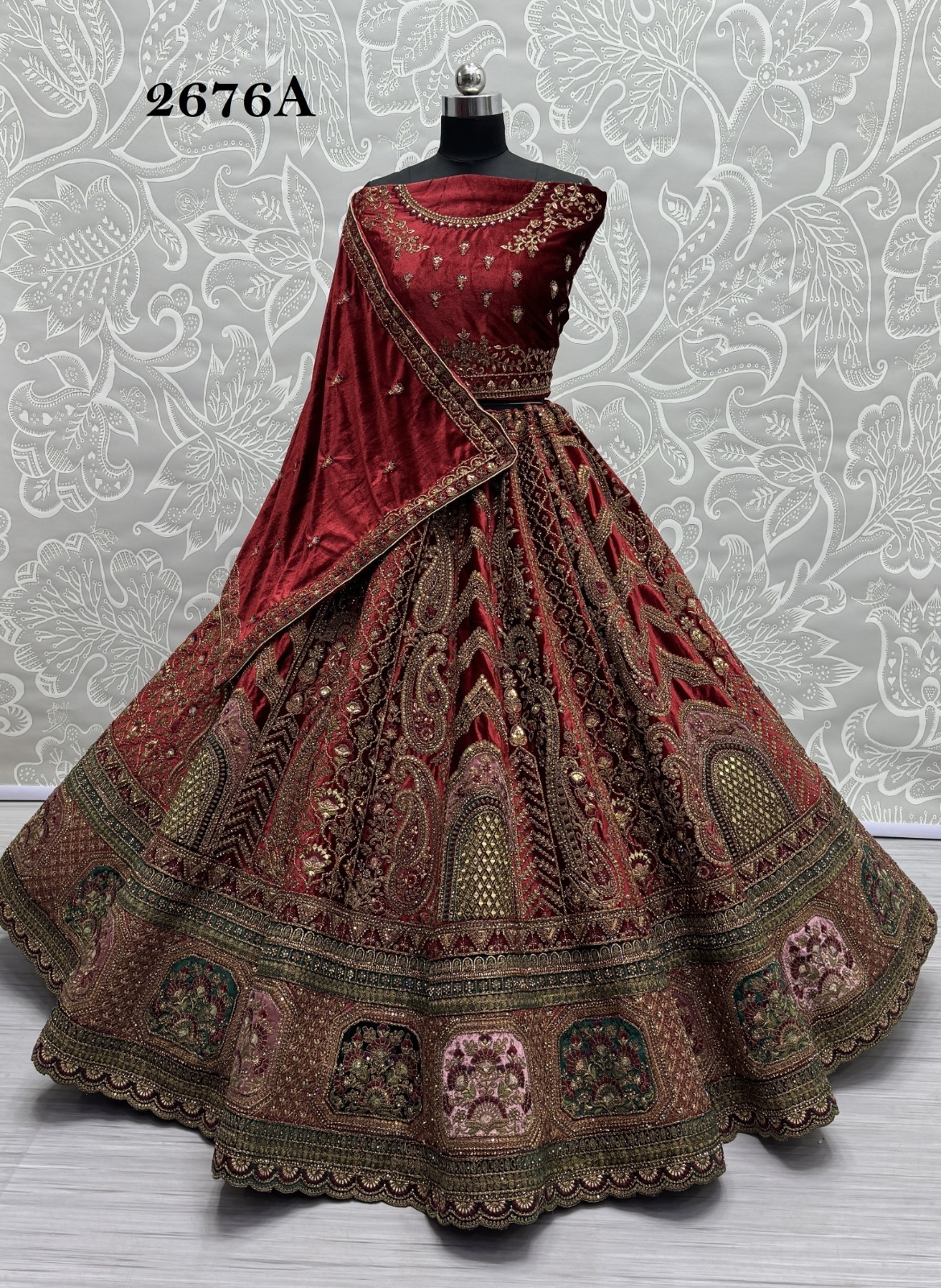 Designer Wedding Lehenga For Velvet