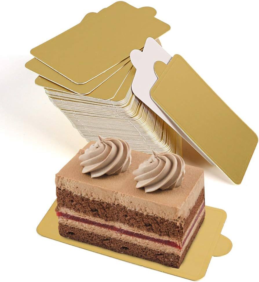 Pastry Base - Food-safe Cardboard, Various Sizes & Shapes - Elegant Gold Finish, Customizable Logo For Branding Support
