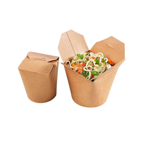 Noodles Box - Kraft Paper, 8x10 cm, Brown Matte Finish | Square Design with Foldable Top, Single-Use Warranty, Offset Printing
