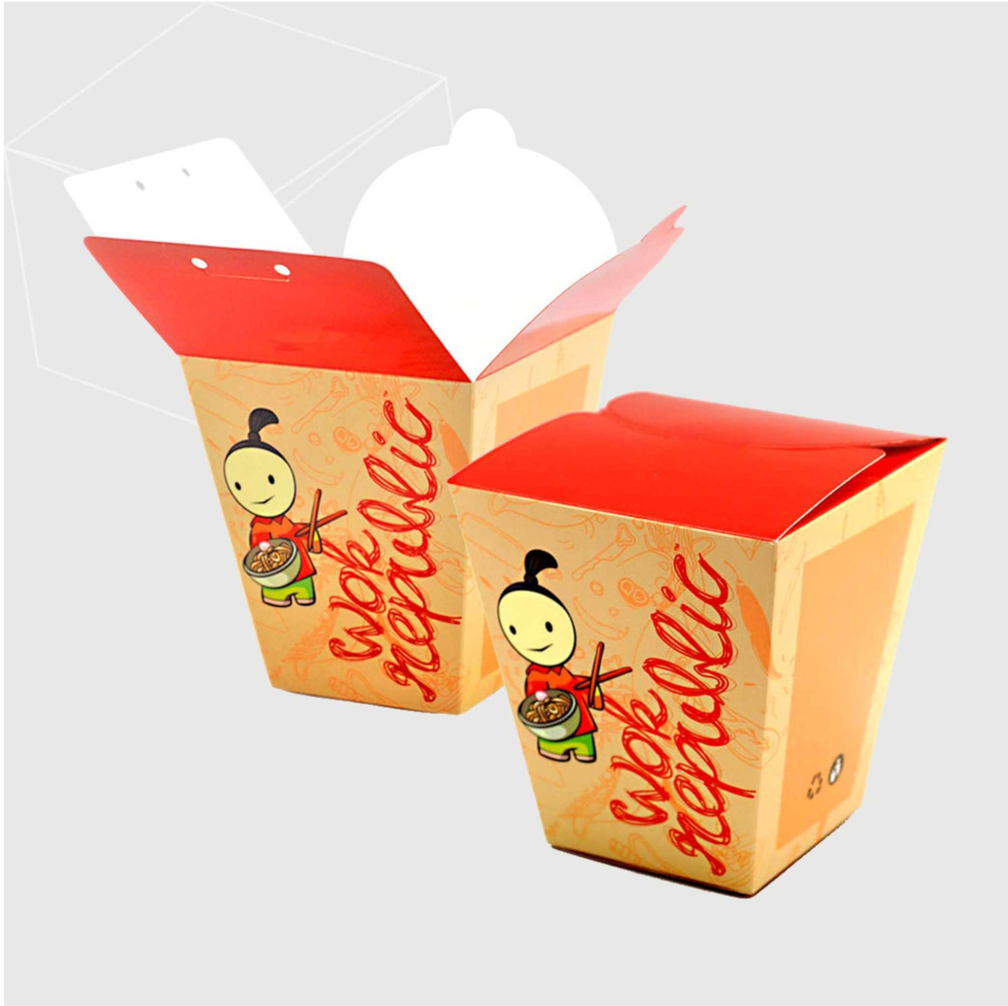 Noodles Box - Kraft Paper, 8x10 Cm, Brown Matte Finish | Square Design With Foldable Top, Single-use Warranty, Offset Printing