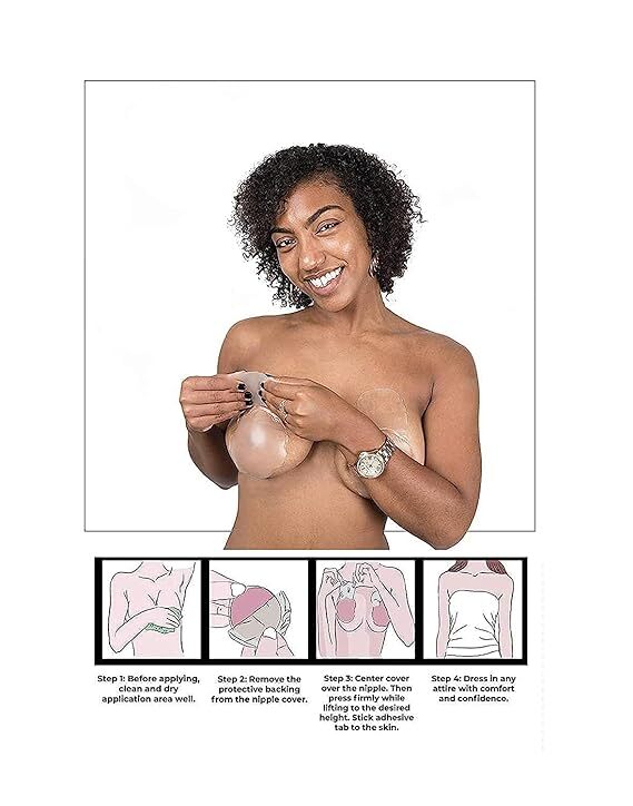 Push Up Silicone Bra Round Silicone Pads Silicone Nipple Bra Nipple Cover Bra Nipple Pushup Nip Nipple Cover Beige - Cavity Quantity: Single