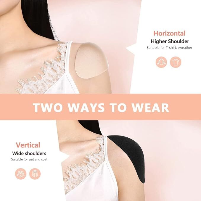 Vattu Sensual Lady Silicone Sponge Adhesive Shoulder Pads - Single Cavity, Multicolor | Reusable, Breathable Shoulder Enhancer Pads For Women