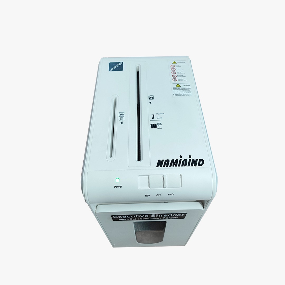 Micro Cut Paper Shredder Soundless 7 Sheet 2*9 Mm Shred Size With 10 Minutes Running Cycle