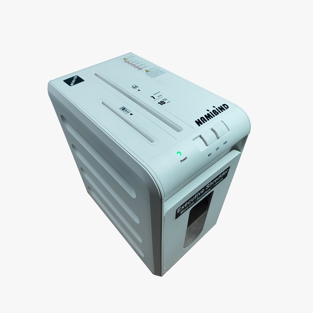 Micro Cut Paper Shredder Soundless 7 Sheet 2*9 Mm Shred Size With 10 Minutes Running Cycle