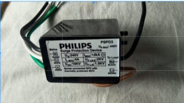 Surge Protection Device - Frequency 50 Hz, Voltage 240 V, Rated Current 4 A, Poles 3 Pole+n | Material Plastic & Mild Steel, Protection Level 200-400 Joules, 2 Year Warranty