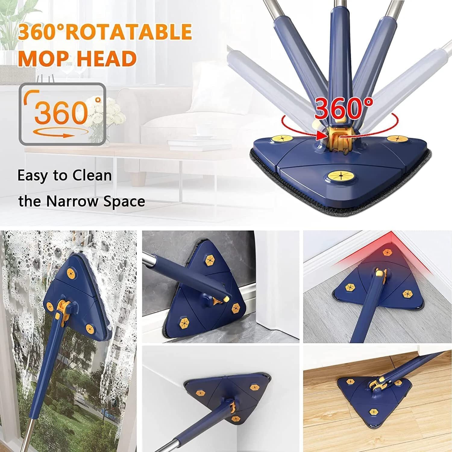 360 Degree Rotatable Adjustable Cleaning Mop