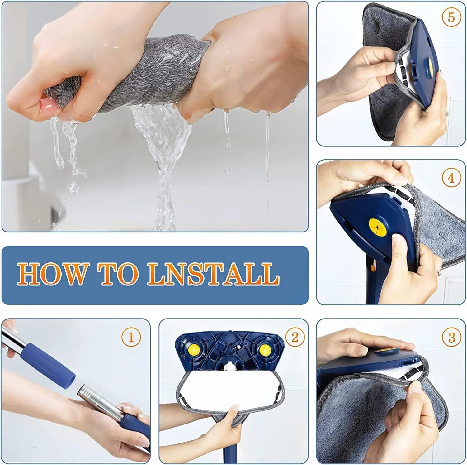 360 Degree Rotatable Adjustable Cleaning Mop
