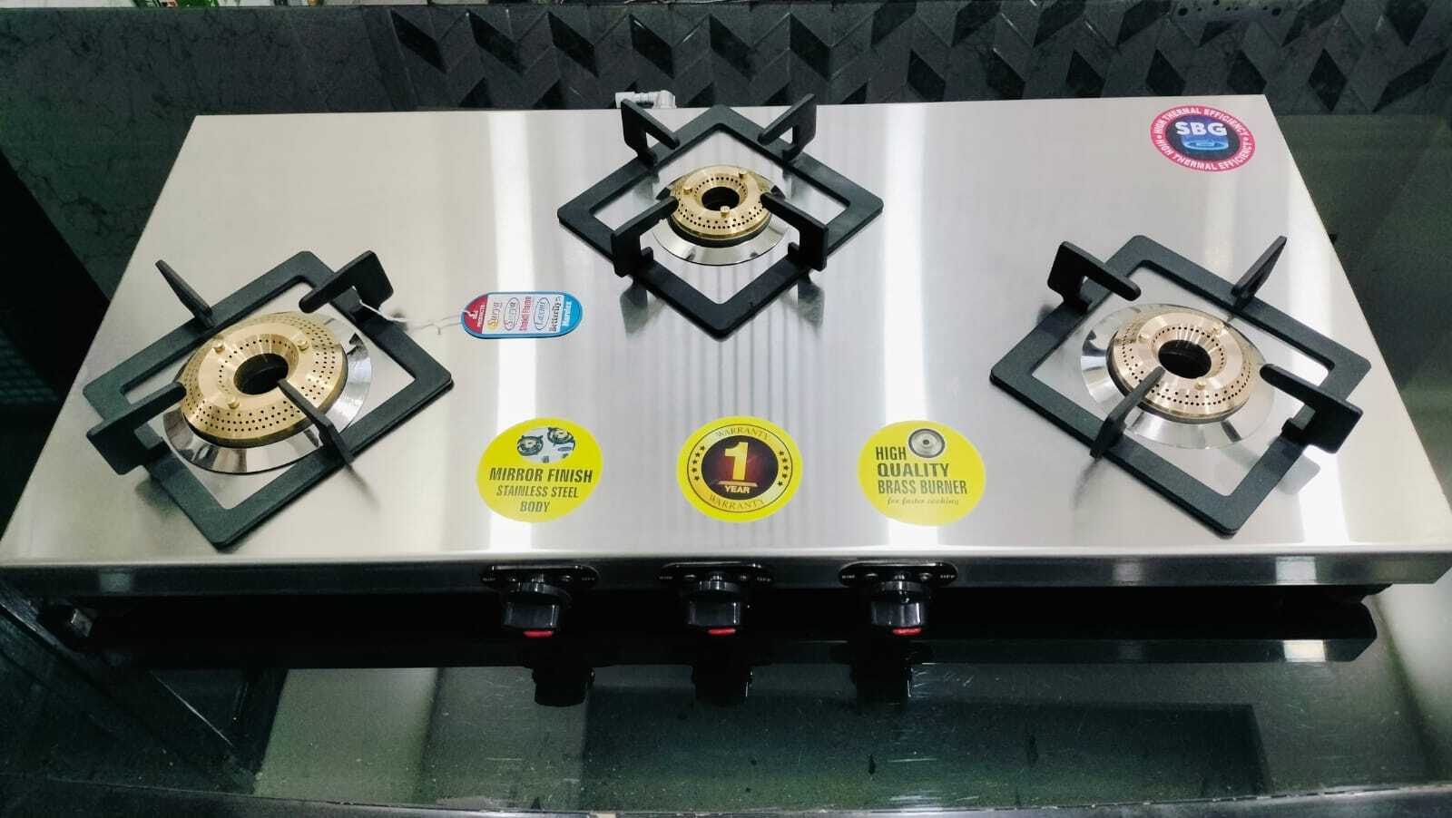 3 Burner Mirror Gas Stove (2mm Body)