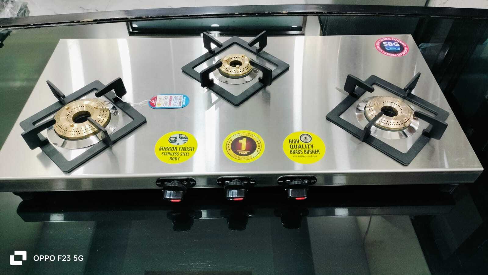 3 Burner Mirror Gas Stove (2mm Body)